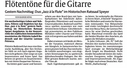 jazz a la flute rheinpfalz vom 19.09.17
